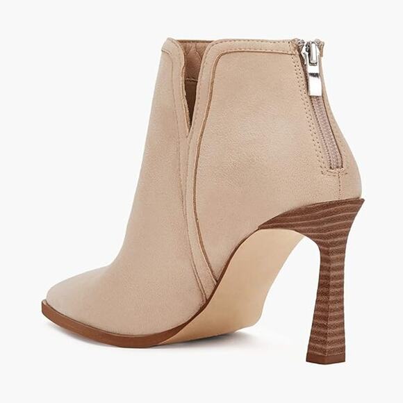Juliet Holy Light Sand Beige High Heel Pointed Toe Booties Women's Size 8.5 - Picture 3 of 11